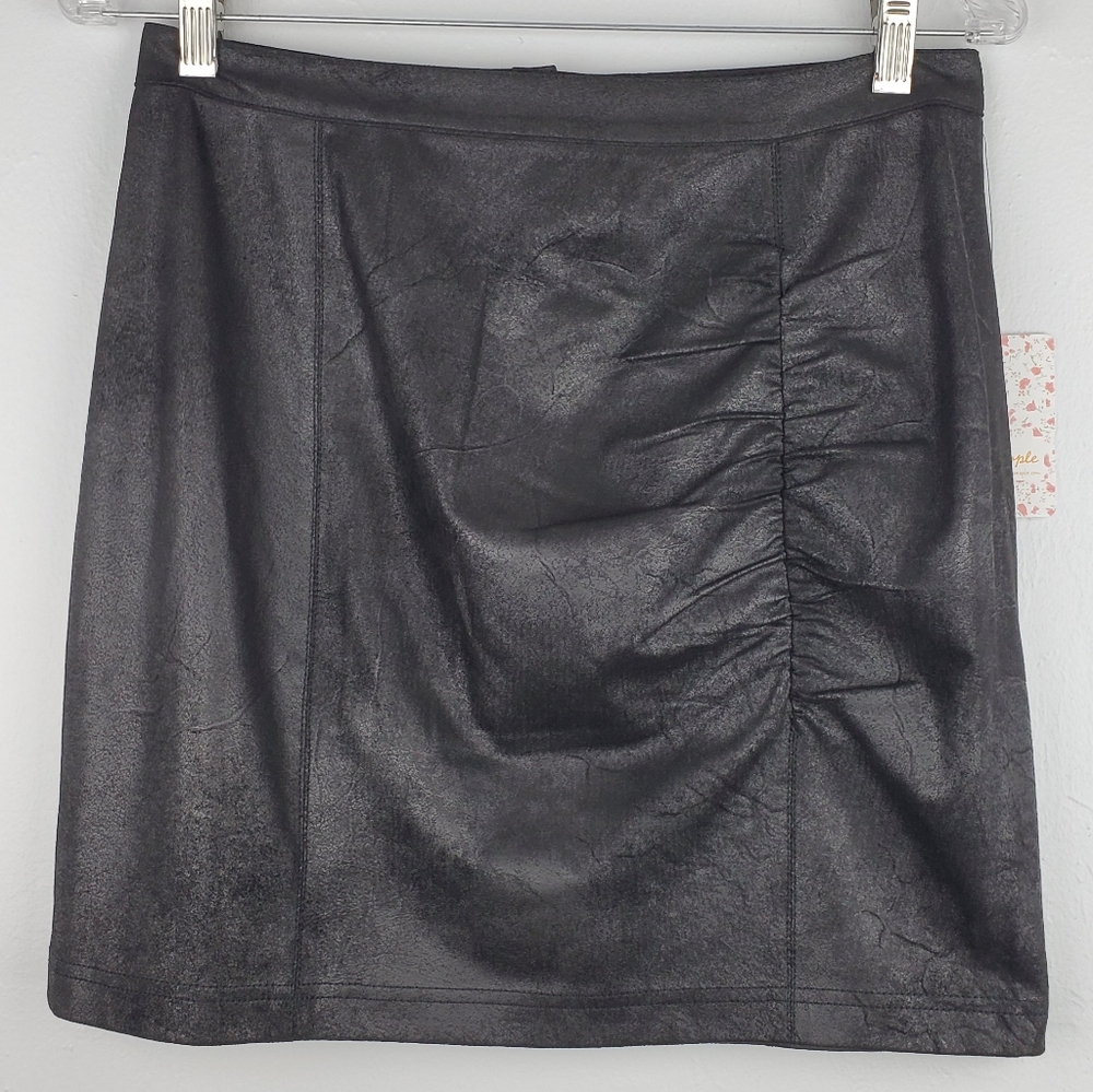 FREE PEOPLE RUMI RUCHED MINI SKIRT - Picture 2 of 8